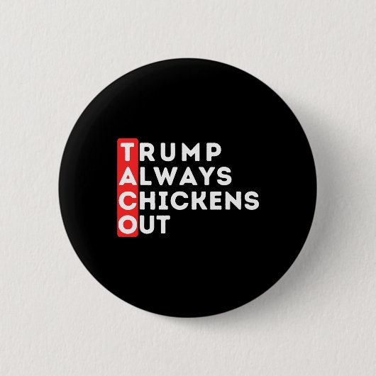 Taco - Trump kneift immer - Anti-trump Button (Vorderseite)
