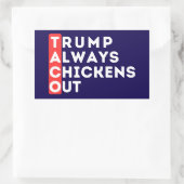 TACO - Trump vertreibt immer Hühner Rechteckiger Aufkleber (Tasche)