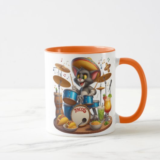 Taco Tunes: Cat Drummer Tasse (Rechts)