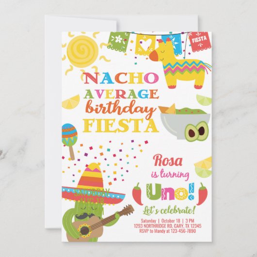 Taco Twosday birthday invitation, girl fiesta. Einladung (Vorderseite)