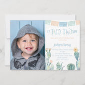 Taco TWOsday Boy 2. Geburtstag Party Picture Einladung (Vorderseite)