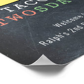 Taco Twosday Chalkboard Geburtstag Begrüßungszeich Poster (Ecke)