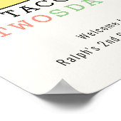 Taco Twosday Cream Birthday Willkommenszeichen Poster (Ecke)