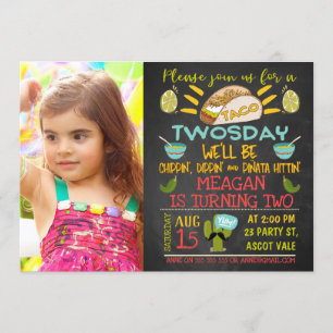 Taco Twosday Foto-Geburtstags-Einladungen Einladung