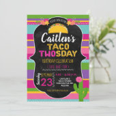 Taco Twosday Girl Einladung (Stehend Vorderseite)