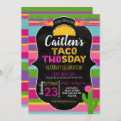 Taco Twosday Girl Einladung (Vorne/Hinten)
