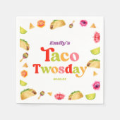Taco Twosday Taco Dienstag, 2. Geburtstag Party Serviette (Vorderseite)