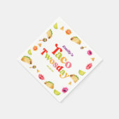 Taco Twosday Taco Dienstag, 2. Geburtstag Party Serviette (Ecke)