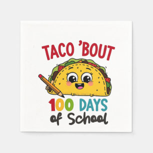 Taco über 100 Tage Schule Funny Teachers Tacos Serviette