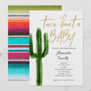 Taco über Baby Cactus Couples Dusche Einladung