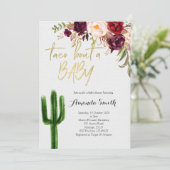 Taco über Baby Marsala Paare Einladung (Stehend Vorderseite)