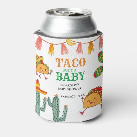 Taco über Baby Mexican Baby Shower bevorzugt Dosenkühler (Kanne Rückseite)