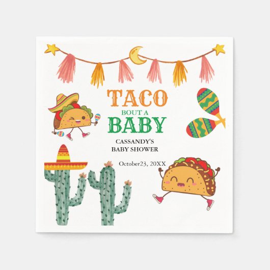 Taco über Baby Mexican Baby Shower bevorzugt Serviette (Vorderseite)