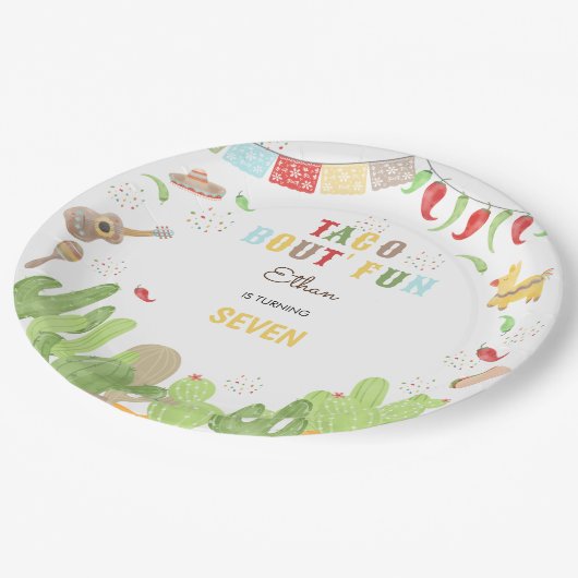 Taco über den lustigen Fiesta mexicanischer Geburt Pappteller (Schrägansicht)