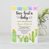 Taco über ein Baby, Fiesta Kaktus Babydusche Einladung (Stehend Vorderseite)