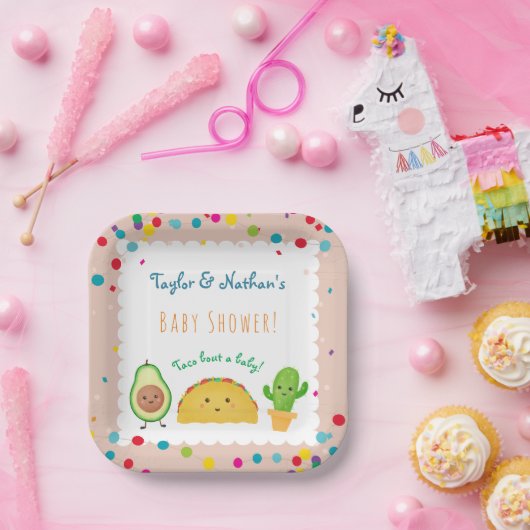 Taco über ein Baby! Taco-Babybrause Pappteller (Party)