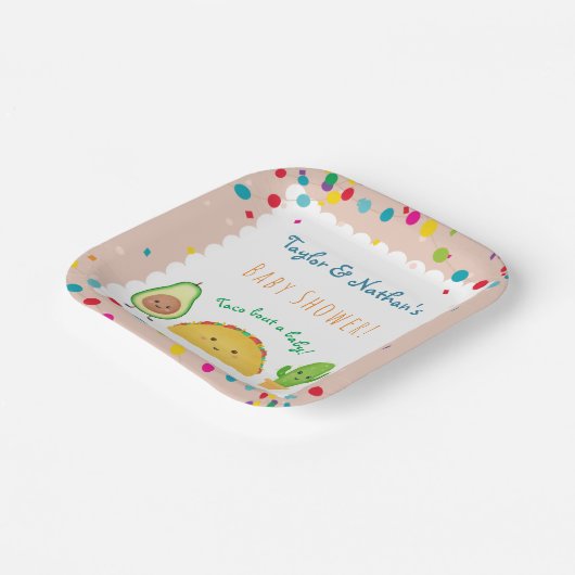 Taco über ein Baby! Taco-Babybrause Pappteller (Gewinkelt)