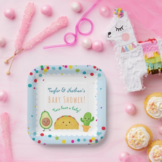Taco über ein Baby! Taco-Babybrause Pappteller (Party)