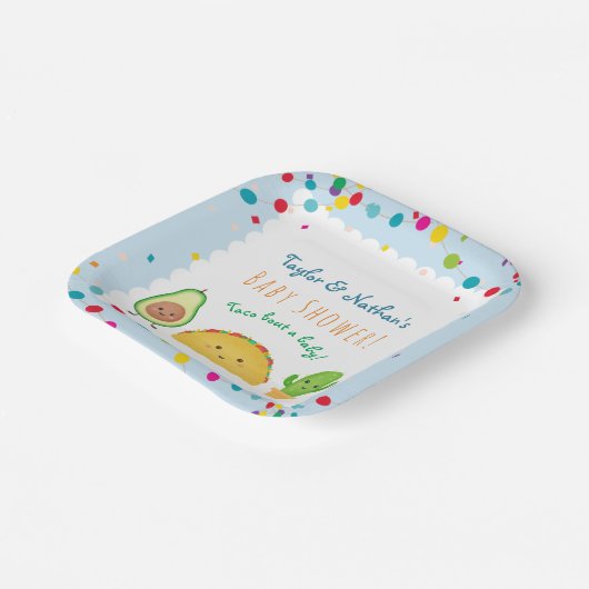 Taco über ein Baby! Taco-Babybrause Pappteller (Gewinkelt)
