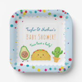 Taco über ein Baby! Taco-Babybrause Pappteller (Vorderseite)