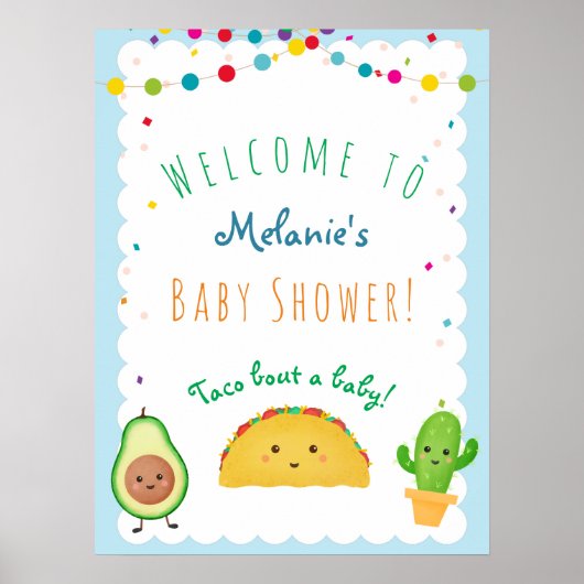 Taco über ein Baby! Taco-Babybrause Poster (Vorne)
