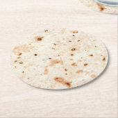 Taco über ein Getränk! Runder Pappuntersetzer (Angewinkelt)