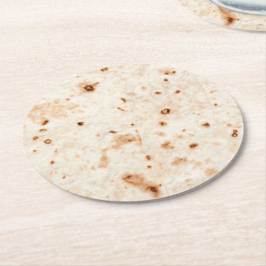 Taco über ein Getränk! Runder Pappuntersetzer (Angewinkelt)