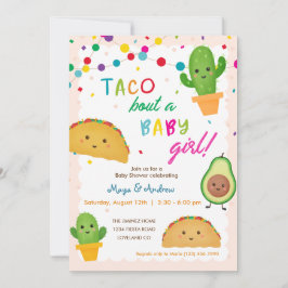 Taco über ein kleines Mädchen - Fiesta Thema Babyd Einladung