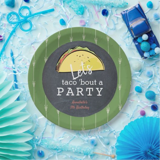 Taco über ein Party-Chalkboard Fiesta zum Geburtst Pappteller (Party)