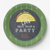 Taco über ein Party-Chalkboard Fiesta zum Geburtst Pappteller (Vorderseite)