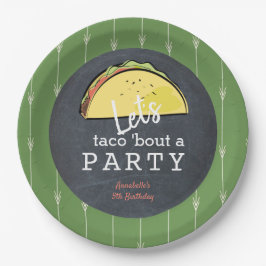Taco über ein Party-Chalkboard Fiesta zum Geburtst Pappteller