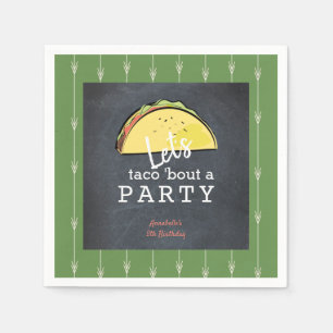 Taco über ein Party-Chalkboard Geburtstagspapier Serviette