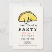Taco über ein Party Fiesta zum Geburtstag Einladung (Vorderseite)