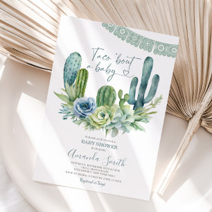 Taco über eine Baby Greenery Cactus Baby Shower Einladung