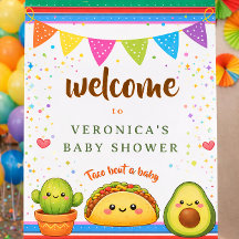 Taco über eine Baby Shower Willkommensposter