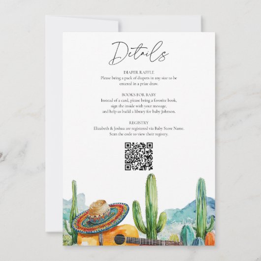 Taco über eine Babyfiesta in einer Babydusche Einladung (Rückseite)