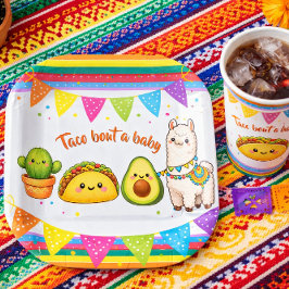 Taco über eine Babyparty Pappteller