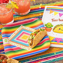 Taco über eine Babyparty Pappteller