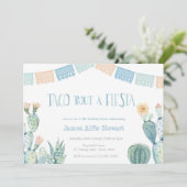 Taco über eine Fiesta - jede Altersjunge Geburtsta Einladung (Stehend Vorderseite)