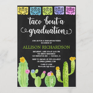 Taco über eine Graduiertenparty fiesta Chalkboard Einladung