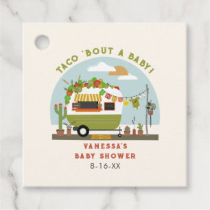Taco über eine neutrale grüne Baby-Dusche Geschenkanhänger