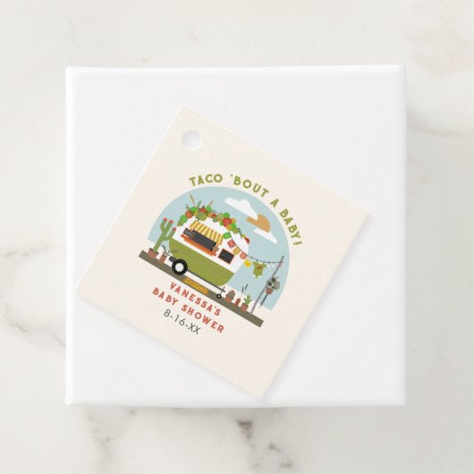 Taco über eine neutrale grüne Baby-Dusche Geschenkanhänger (Beispiel)