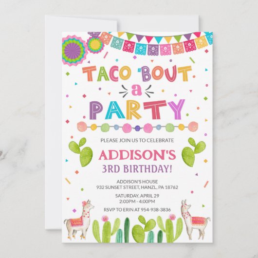 Taco 'über eine Party Einladung (Vorderseite)
