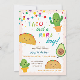 Taco über einen kleinen Jungen - Fiesta Thema Baby Einladung