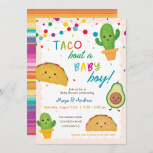 Taco über einen kleinen Jungen - Fiesta Thema Baby Einladung