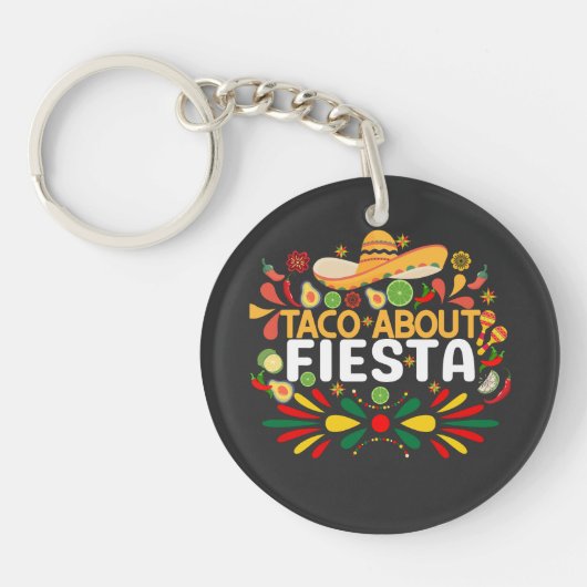 Taco über Fiesta Schlüsselanhänger (Vorderseite)