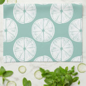 Taco über Liebe | Aquamarines Limones Muster Geschirrtuch (Gefaltet)