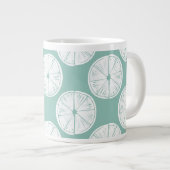 Taco über Liebe | Aquamarines Limones Muster Jumbo-Tasse (Vorderseite Rechts)