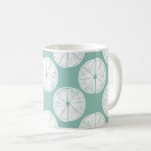 Taco über Liebe | Aquamarines Limones Muster Kaffeetasse (VorderseiteRechts)