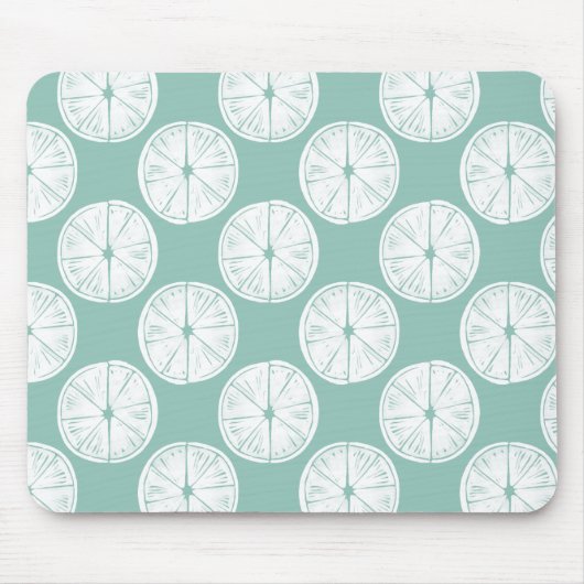 Taco über Liebe | Aquamarines Limones Muster Mousepad (Vorne)